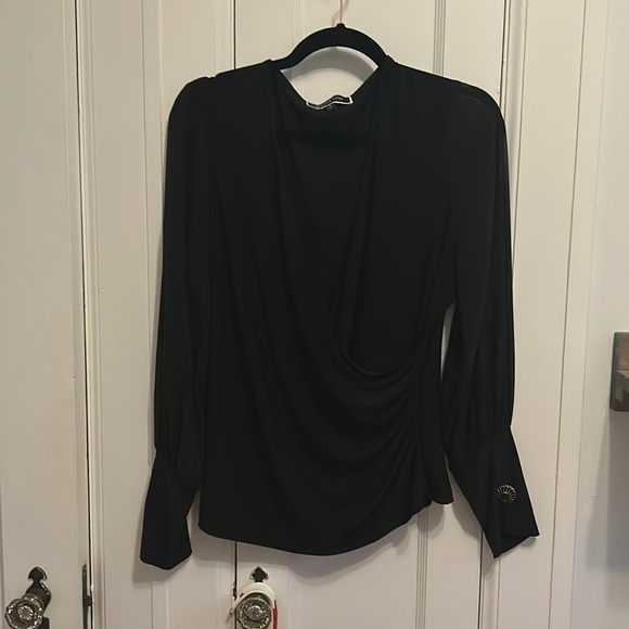 Black cross body blouse - Picture 1 of 3